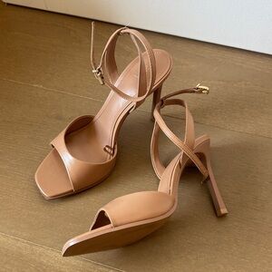 Zara NEW Tan Strappy High Heels